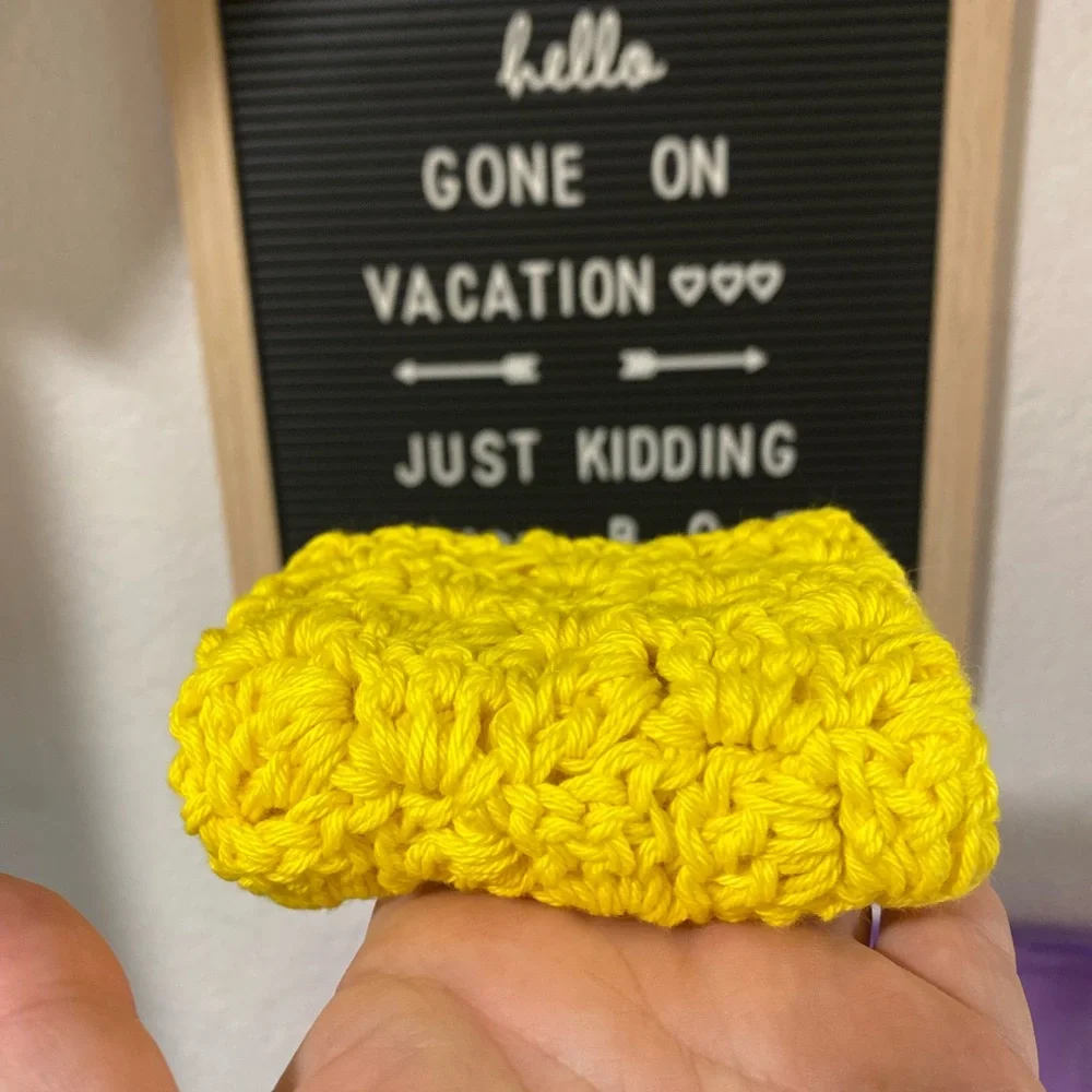 Yellow Textured Bath Wash Cloths